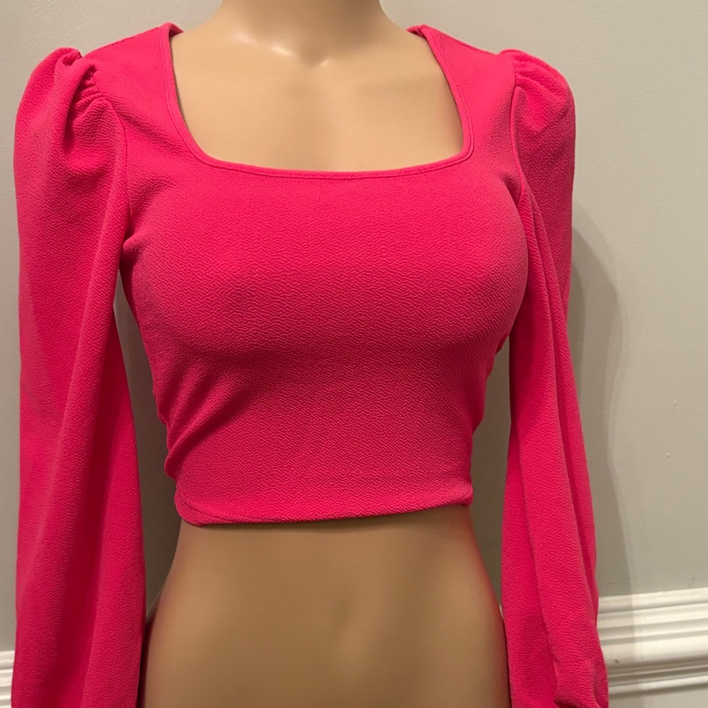 SHEIN Fuchsia Long Sleeve Blouse